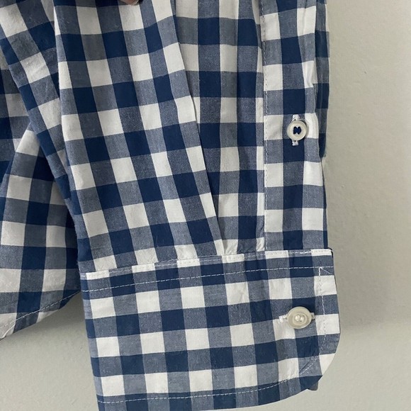 Old Navy Slim Fit Blue White Check Collared Button Down Men's Shirt Size XXL 2XL - Picture 5 of 6